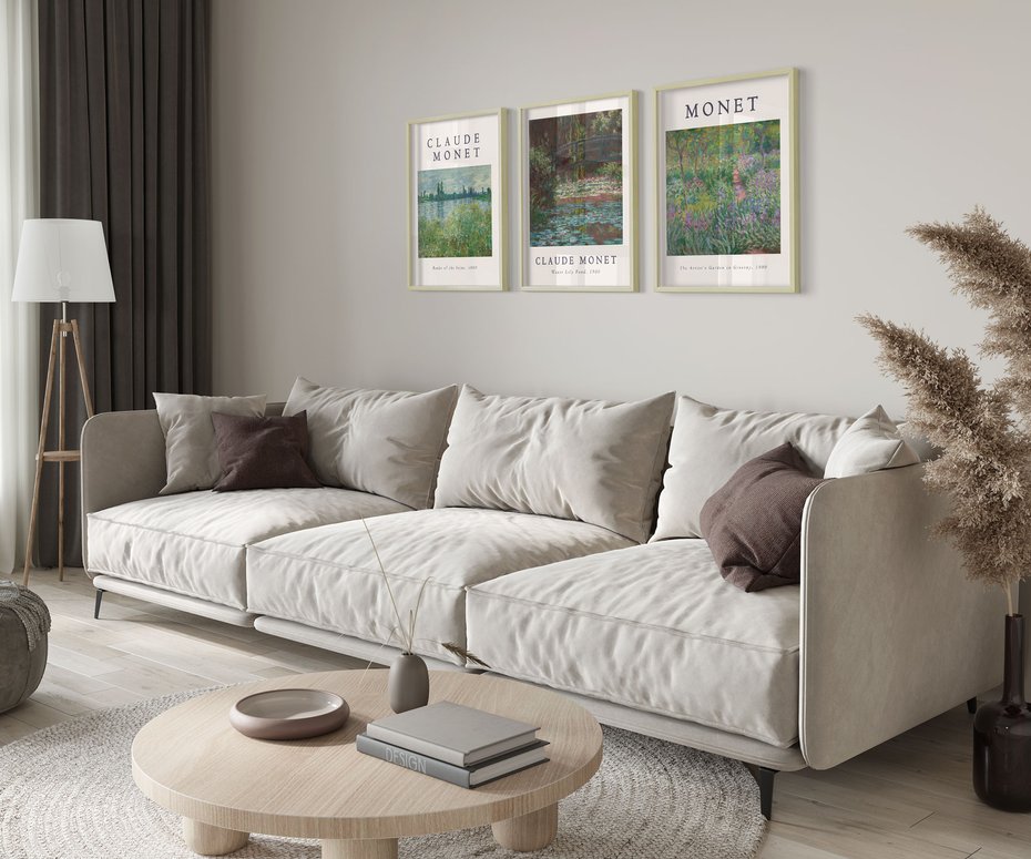 Zestaw obrazy w ramie 30x40 galeria - Monet, imprezjonizm, reprodukcja, sztuka - rama drewno