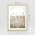 Plakat w ramie 30x40 - Nostalgiczny Pejzaż - suche trawy, pole - rama drewno