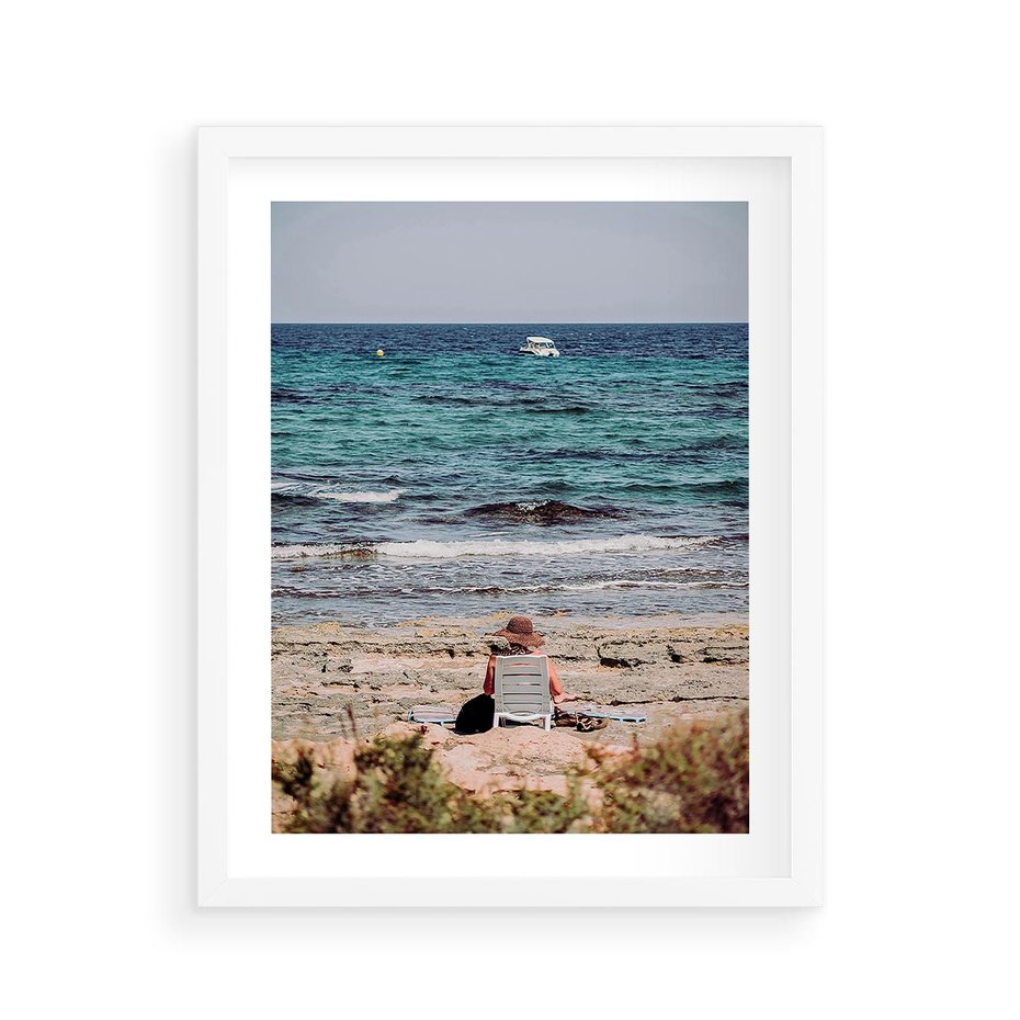 Plakat w ramie 40x50 - Relaks na Plaży - wakacje, plaża - rama biała