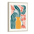 Obraz w ramie 50x70 - Kolorowe Pasmo - abstrakcyjne kwiaty w wazonie, pdastelowe kolory - rama drewno