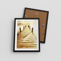 Plakat w ramie 30x40 - Stary pomost w sepia - pomost, sepia - rama czarna