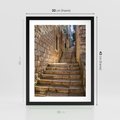 Plakat w ramie 30x40 - Uliczka: perspektywa miejskiego krajobrazu - uliczka, perspektywa - rama czarna