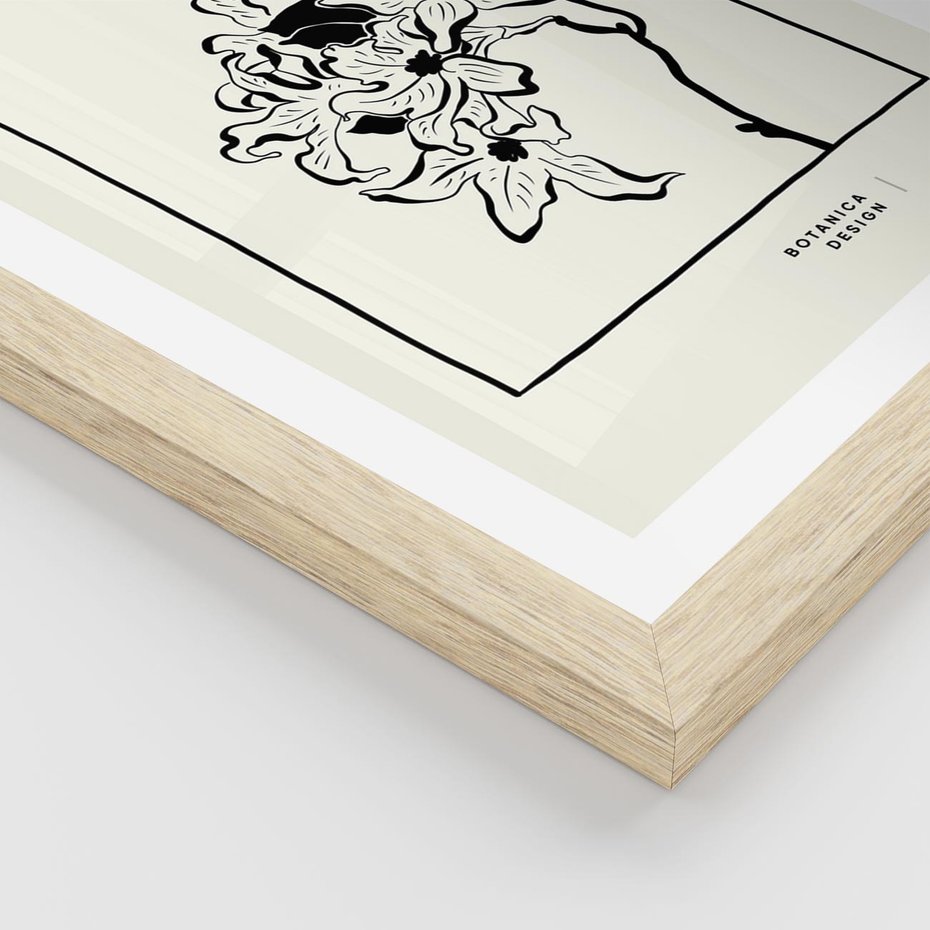 Plakat w ramie 40x50 - Kwiatowe przestrzenie - kwiat, grafika - rama drewno