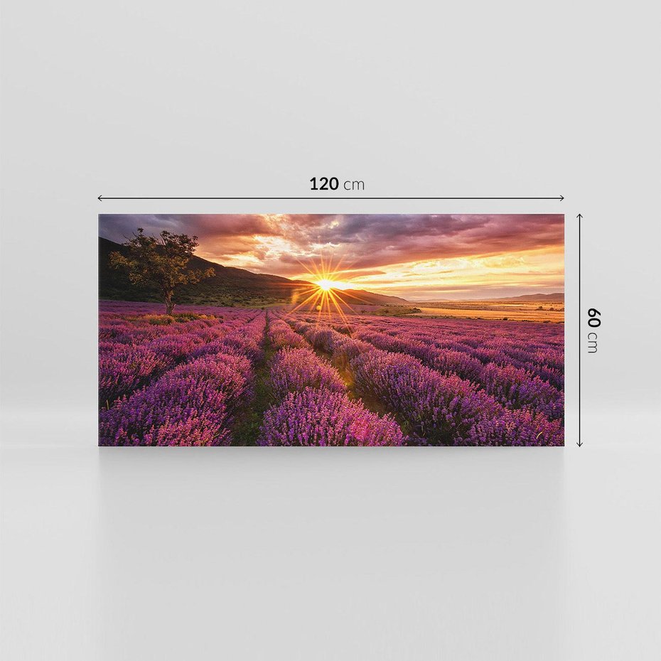 Obraz na płótnie 120x60 - Lawenda: Pachnące pole kwiatów - kwiaty, lawenda