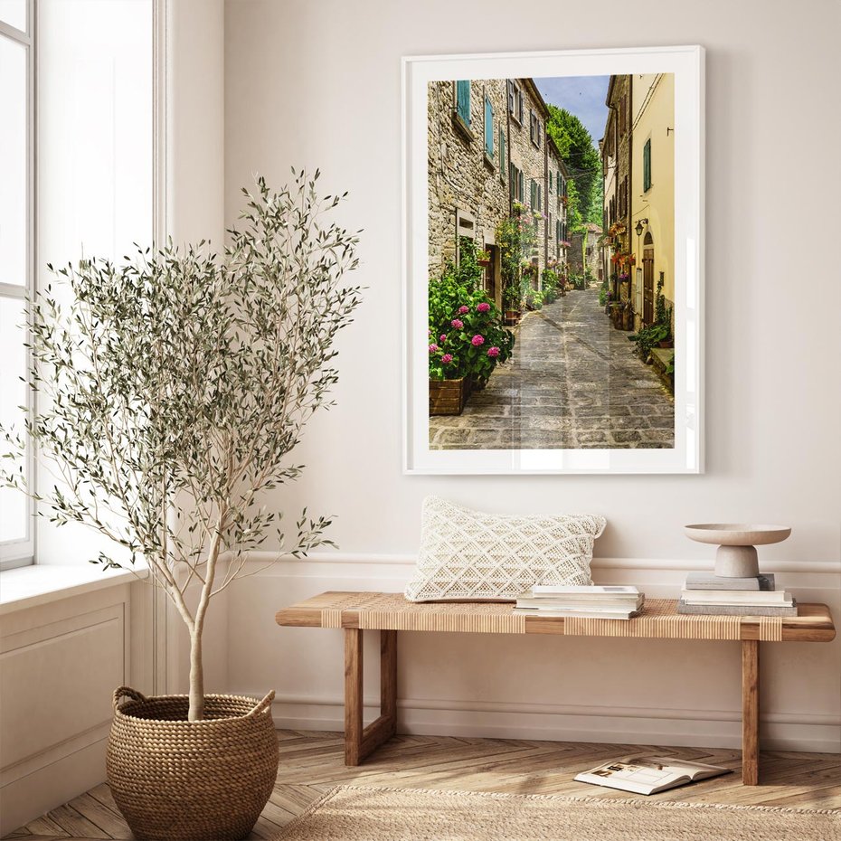 Plakat bez ramy 21x30 - Spacer po Złotej Alei - uliczka, perspektywa