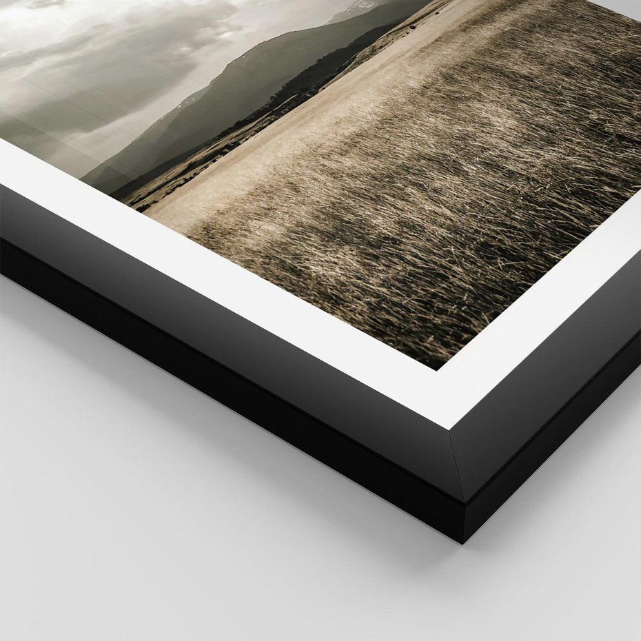 Plakat w ramie 50x70 - Nostalgiczny Krajobraz - pole, krajobraz - rama czarna