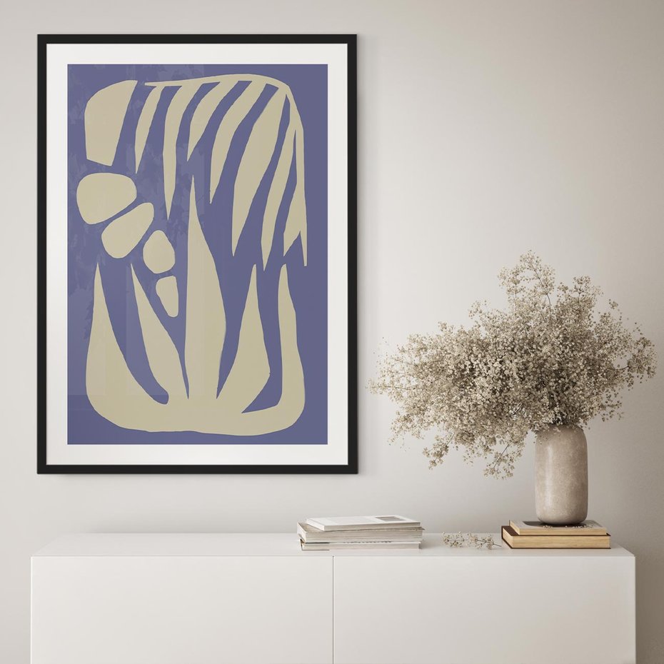 Plakat w ramie 40x50 - Kształty Niewidzialnych Granic - abstrakcyjna sztuka, skandynawski styl - rama czarna