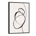 Obraz w ramie 50x70 - Modernistyczne Refleksje - abstrakcyjne szkicowane linie, minimalizm - rama czarna