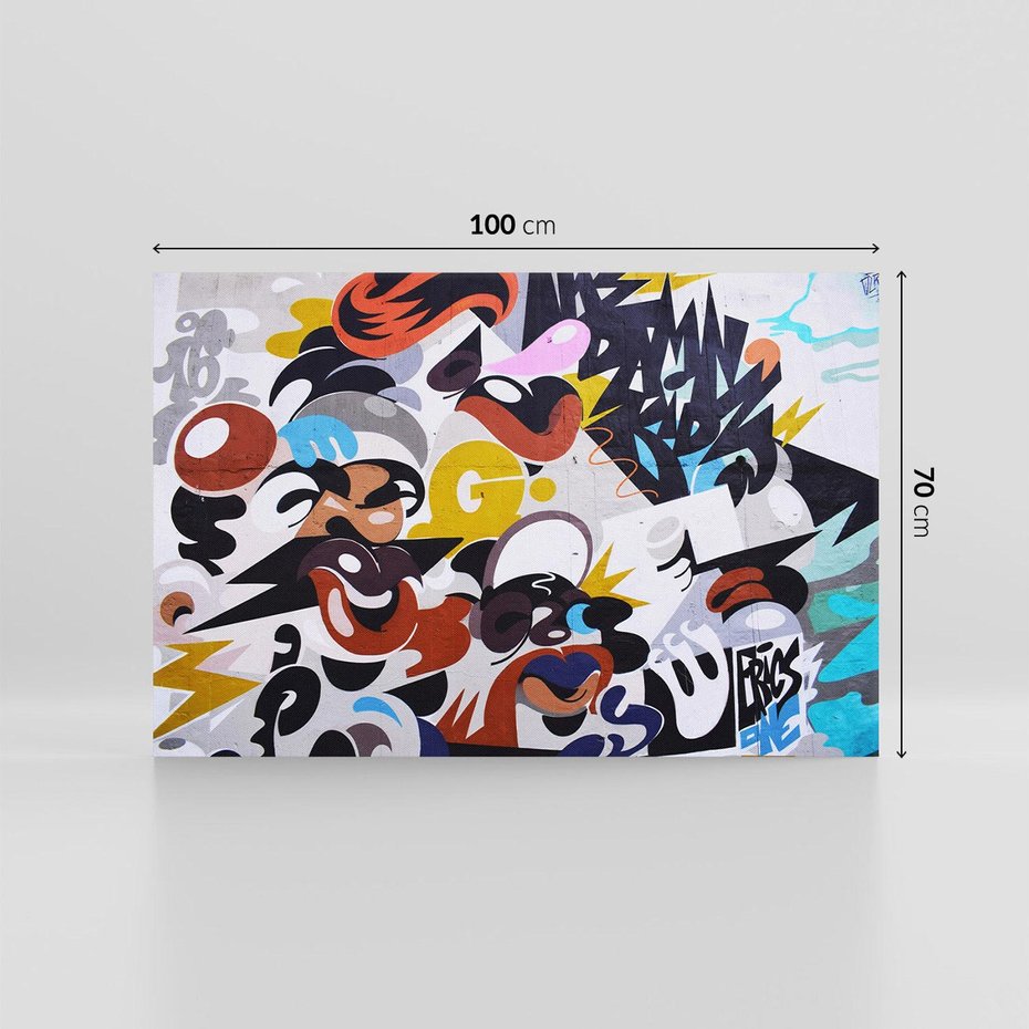 Obraz na płótnie 100x70 - Moc kolorów w graffiti - graffiti