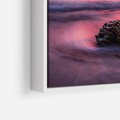 Obraz w ramie 50x50 - Zaklęty Zachód - magiczny zachód słońca, fioletowe - rama biała