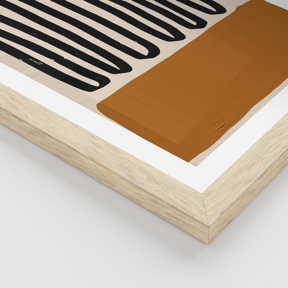 Plakat w ramie 40x50 - Boho Impulsy Kreatywności - abstrakcyjny plakat, brąz - rama drewno