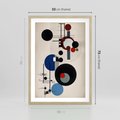 Plakat w ramie 50x70 - Rozkwitające Wibracje Wyobraźni - abstrakcyjna geometryczna kompozycja, koła linie - rama drewno
