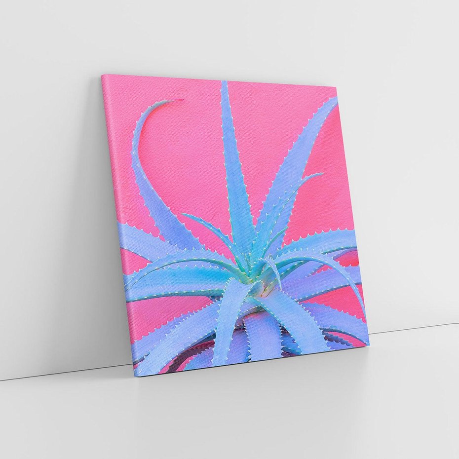 Obraz na płótnie 40x40 - Piękno Pustyni - kaktusy, liście