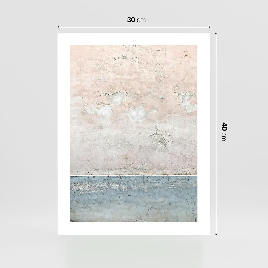 Plakat bez ramy 30x40 - Obraz Starej Ściany z Delikatnymi Odcieniami - ściana, stara ściana