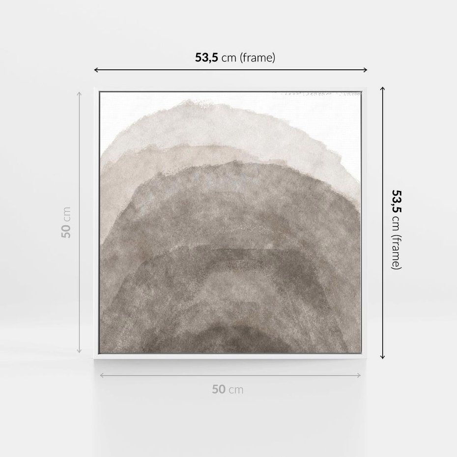 Obraz w ramie 50x50 - Przenikające Kształty - rozmyte cienie, abstrakcja - rama biała