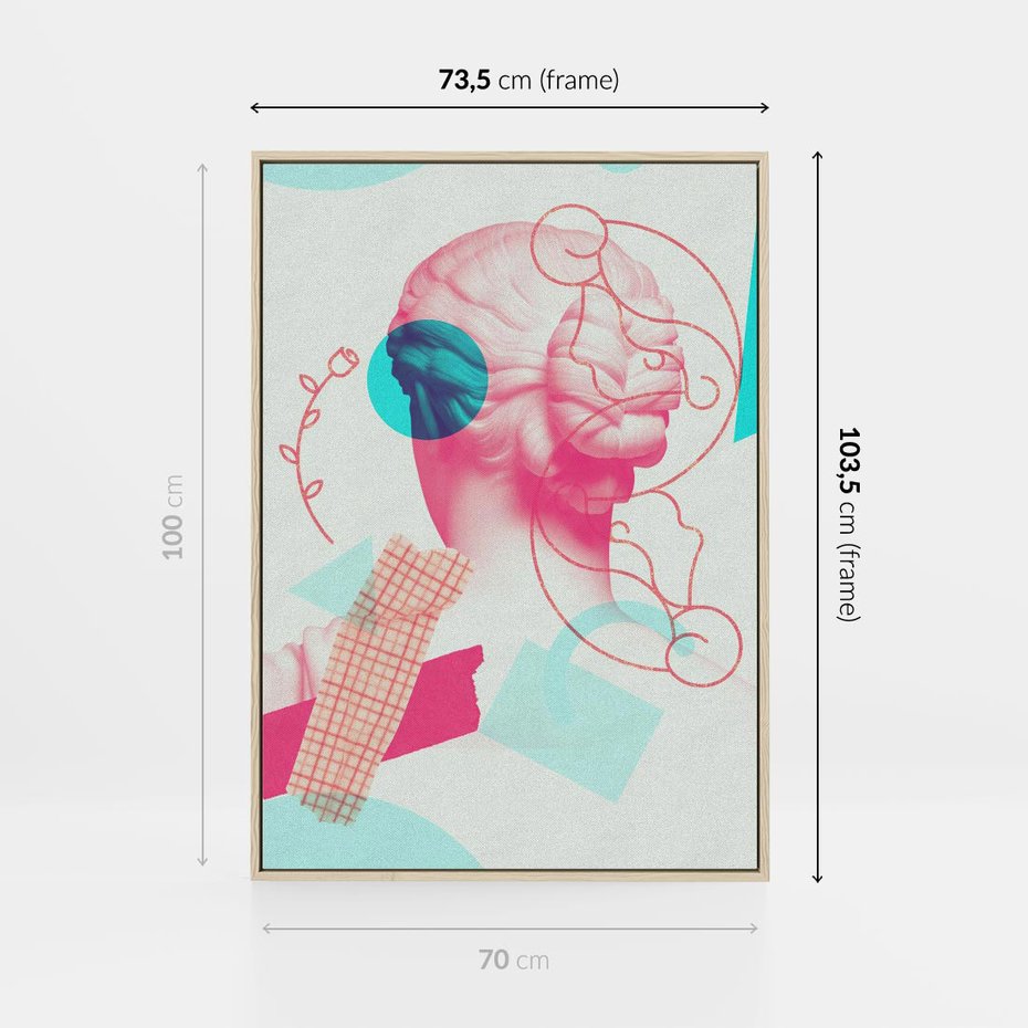 Obraz w ramie 70x100 - Sztuka w Różach - nowoczesna sztuka, kolaż ze zdjęć - rama drewno