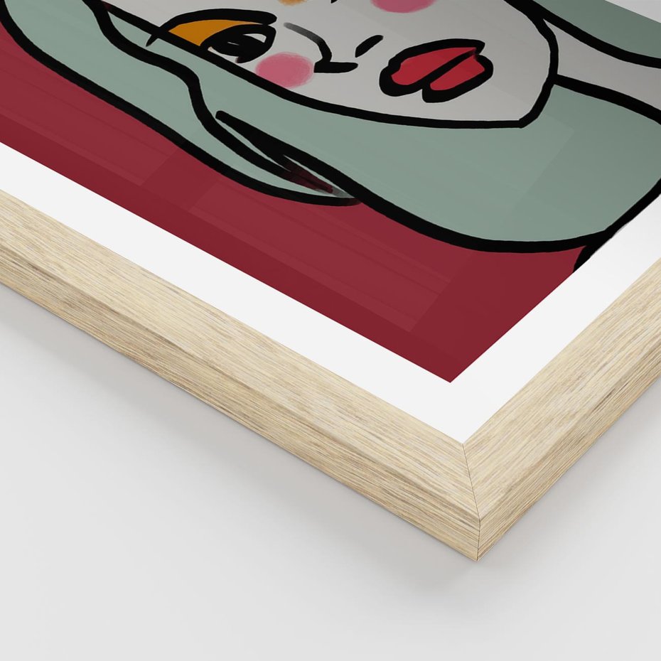 Plakat w ramie 50x70 - Ekspresja Linii - nowoczesny plakat, mocna linie - rama drewno