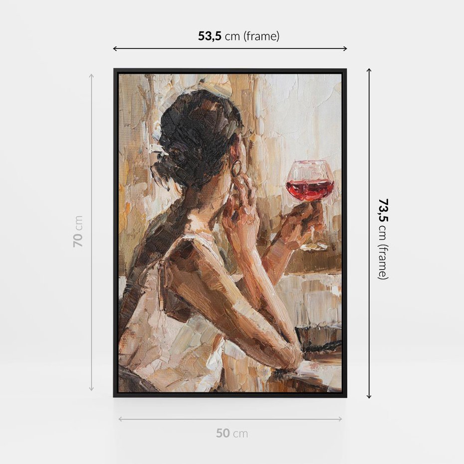 Obraz w ramie 50x70 - Wibracje - portret, kobieta - rama czarna