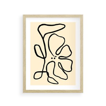 Plakat w ramie 30x40 - Zaklęte Aberracje - abstrakcyjna sztuka, przypominająca kwiat - rama drewno