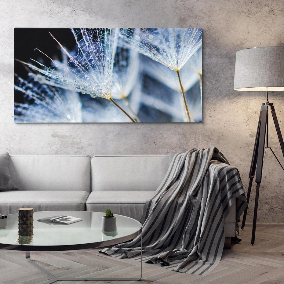 Obraz na płótnie 120x60 - Makro piękno dmuchawców - makro, dmuchawce