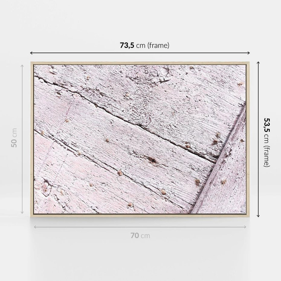 Obraz w ramie 70x50 - Nowoczesna Elegancja - beton, struktura - rama drewno