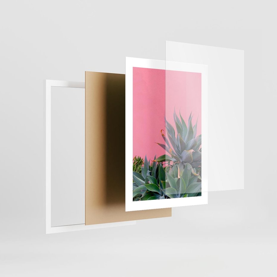 Plakat w ramie 30x40 - Tropikalne Liście na Różowej Ścianie - różowa ściana, tropikalne liście na jej tle - rama biała