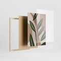 Zestaw obrazy w ramie 50x70 galeria - Liście, graficzne, boho - rama drewno