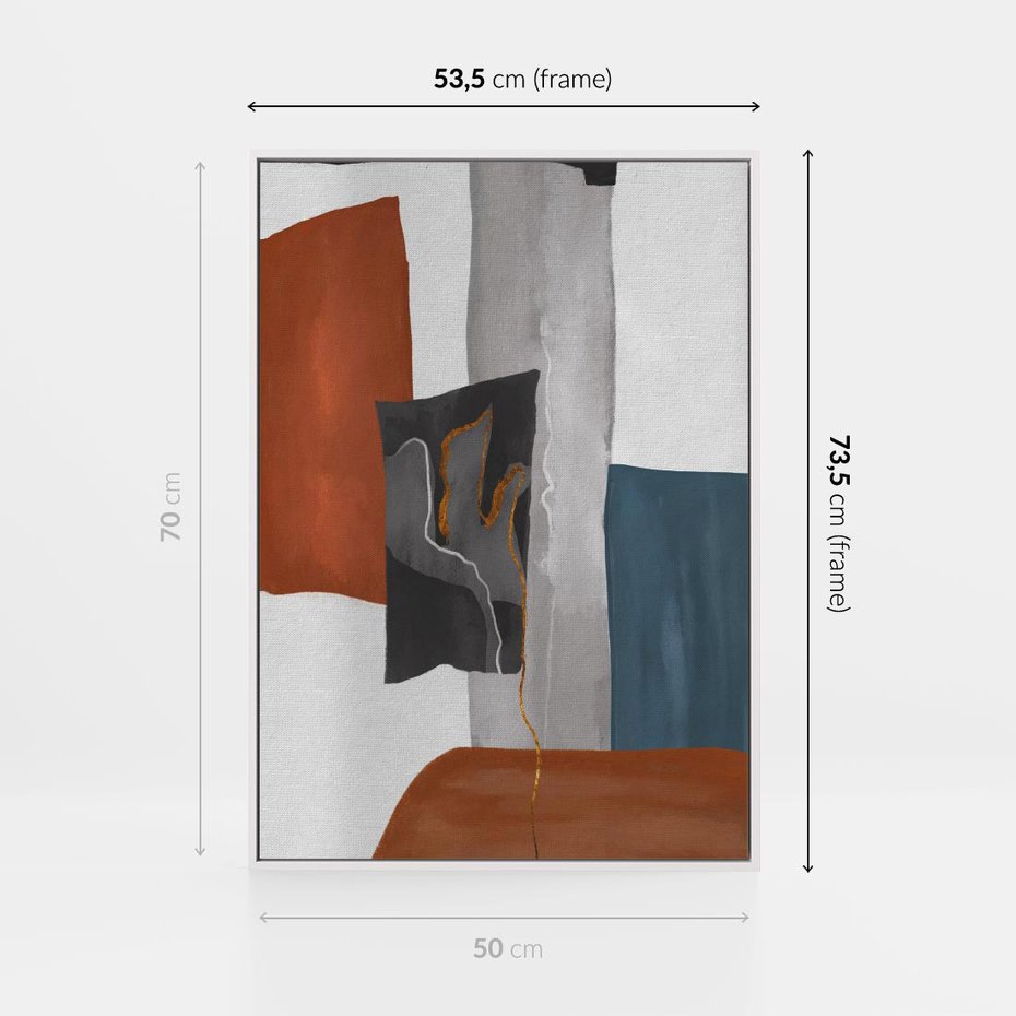 Obraz w ramie 50x70 - Nowoczesna geometria - nowoczesny, geometryczny - rama biała