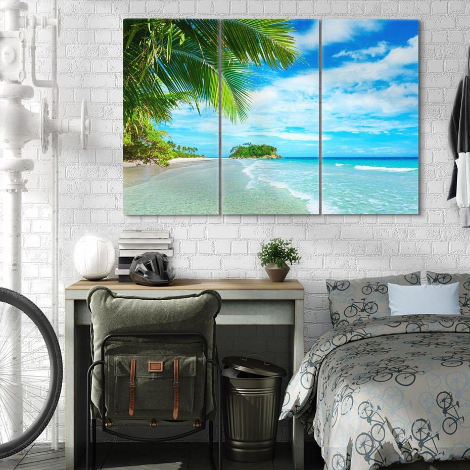 Obraz na płótnie 120x80 - Ucieczka do Raju - wyspa tropikalna, plaża