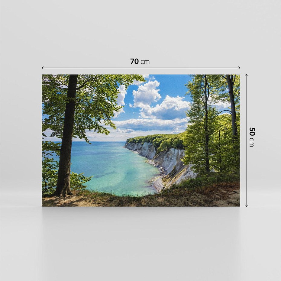 Obraz na płótnie 70x50 - Morze: siła skał na brzegu" - morze, skały