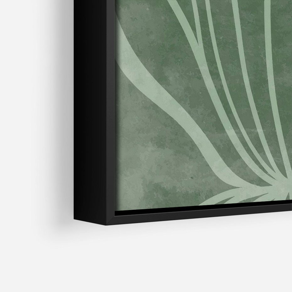 Obraz w ramie 70x100 - Zieleń Kształtująca Spokój - zielony plakat, roślinne inspiracje - rama czarna