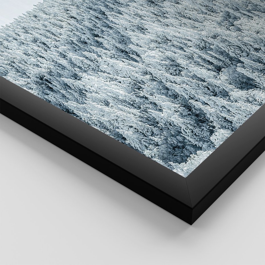 Zestaw obrazy w ramie 40x50 galeria - Zima, górski, domek, śnieg - rama czarna