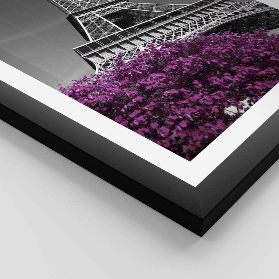 Plakat w ramie 30x40 - Urok Eiffla w Paryżu - Eiffla, Paryż - rama czarna