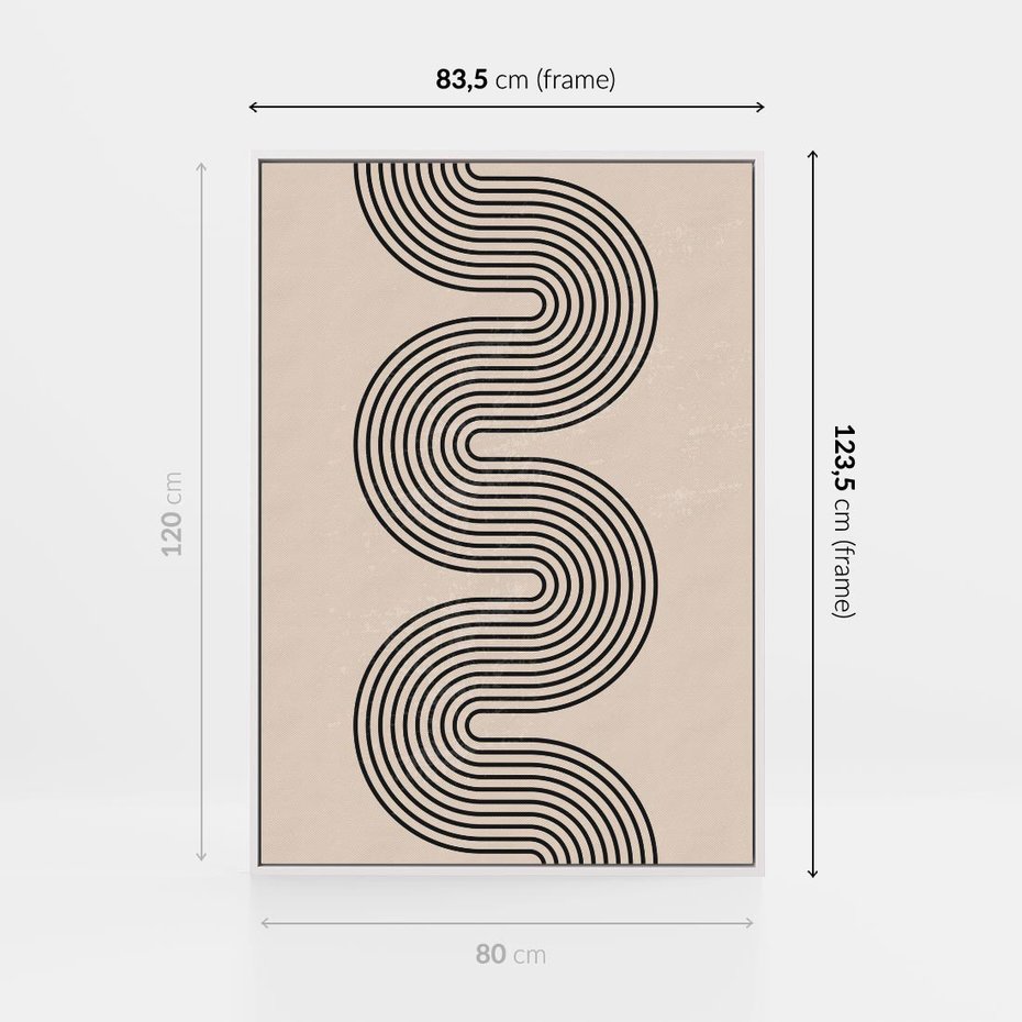 Obraz w ramie 80x120 - Bezgraniczne Odbicia - abstrakcyjne linie, geometria - rama biała