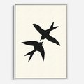 Obraz w ramie 70x100 - Kreatywne Echa - jaskółki, minimalizm - rama biała