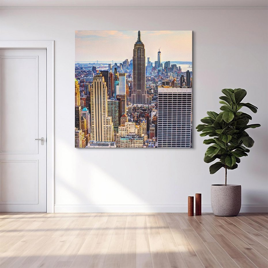 Obraz na płótnie 30x30 - Manhattan - Wieżowce Nowego Jorku - Manhattan, Nowy Jork