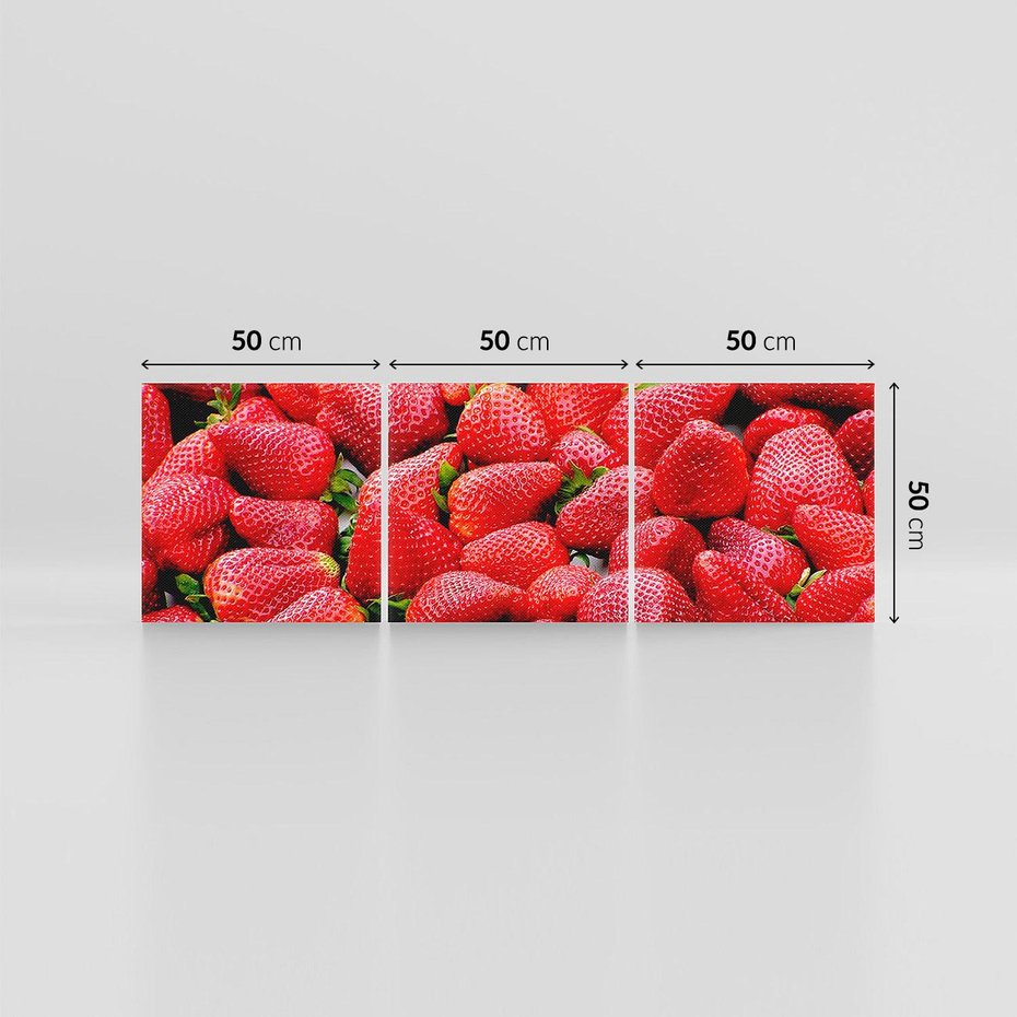 Obraz na płótnie 150x50 - Truskawki Czerwone Kropki Uczuć - truskawki, owoce