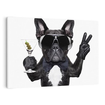 Obraz na płótnie 70x50 - Boxer Drink Zabawa - pies, boxer