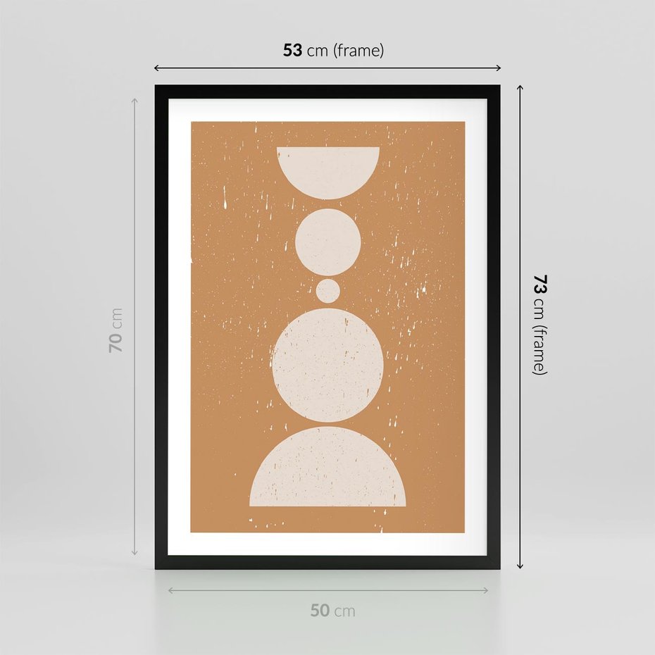 Plakat w ramie 50x70 - Podróżne Echa - mid century styl, nowoczesna grafika - rama czarna