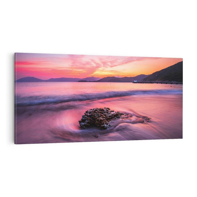 Obraz na płótnie 100x50 - Zaklęty Zachód - magiczny zachód słońca, fioletowe