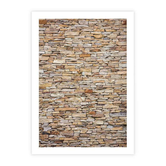 Plakat bez ramy 40x50 - Mur z cegieł - surowa elegancja - mur, cegły