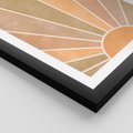 Plakat w ramie 30x40 - Grafika Boho w Odcieniach Pomarańczu - boho słońce, grafika - rama czarna