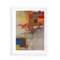 Plakat w ramie 50x70 - Abstrakcja olejna - kształty i kolory - abstrakcja, olejna - rama biała
