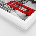 Plakat w ramie 50x70 - Ikoniczna budka w Londynie - Londyn, budka - rama biała