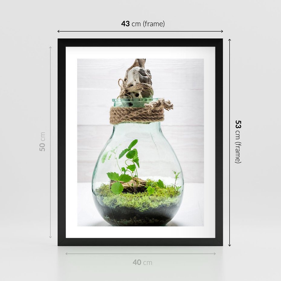 Plakat w ramie 40x50 - Żywioł Natury - liście, zieleń - rama czarna