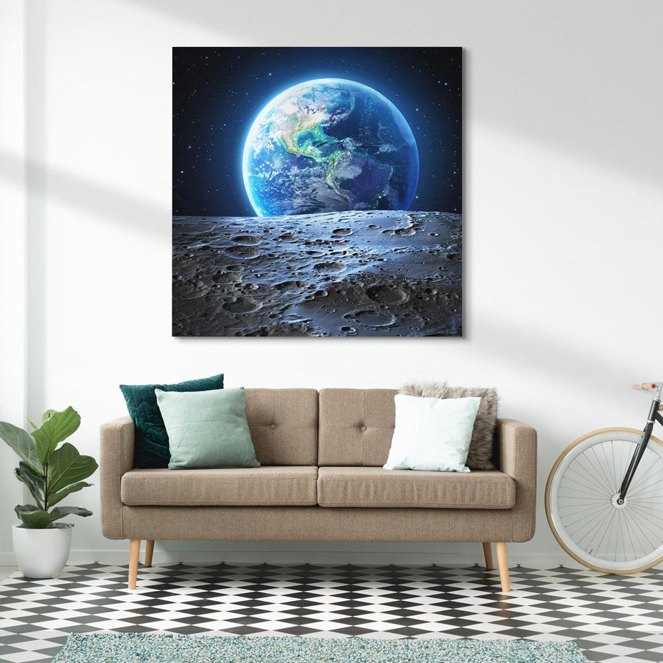 Obraz na płótnie 60x60 - Mistrzowskie spojrzenie na Ziemię - ziemia, kosmos
