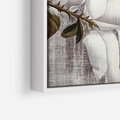 Obraz w ramie 50x50 - Tekstura Kwiatu - białe kwiaty, duży kwiat - rama biała