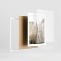 Plakat w ramie 30x40 - Kłosy Pszenicy w Sepii - zboże, kłos pszenicy - rama biała