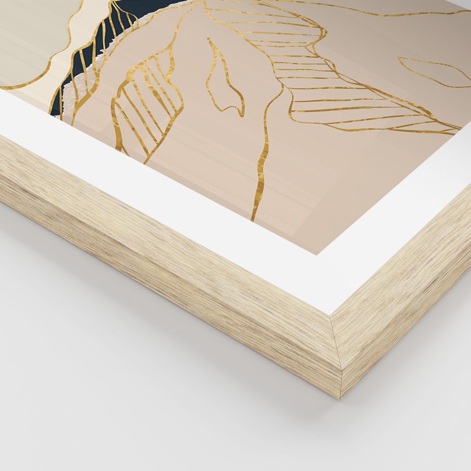 Zestaw obrazy w ramie 40x50 galeria - Złote, góry, abstrakcja, akwarela - rama drewno