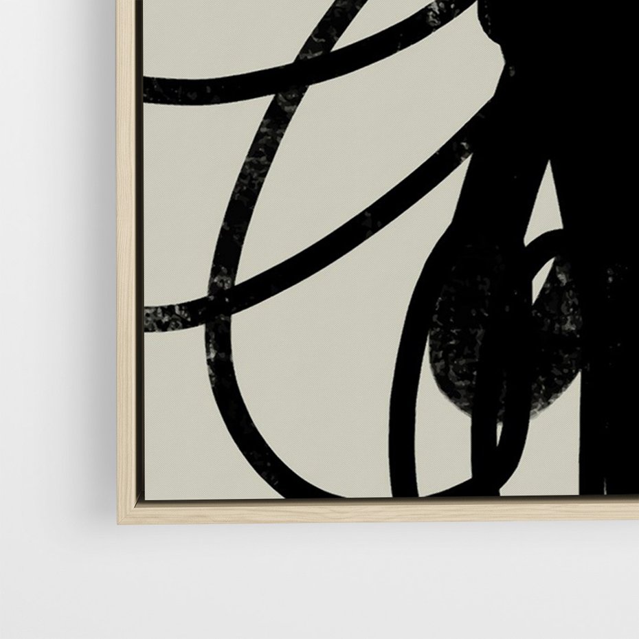 Obraz w ramie 50x70 - Modernistyczne Refleksje - abstrakcja, mroczny klimat - rama drewno